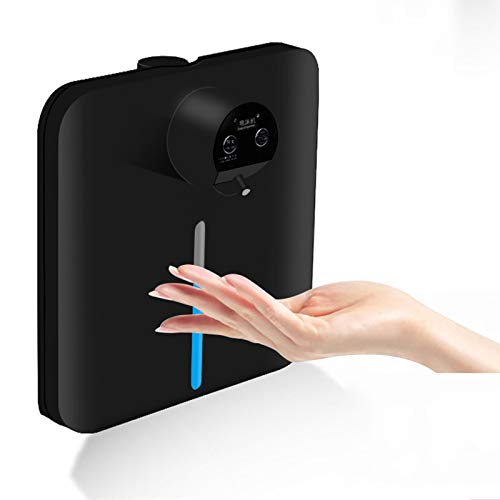 LTLWSH Dispensador de Gel Hidroalcoholico Desinfectante Automatico Manos Montado Pared 1300ML, Dosificador Jabón Automático Sensor Infrarojo Sin Contacto,Negro,Spray Type Cover