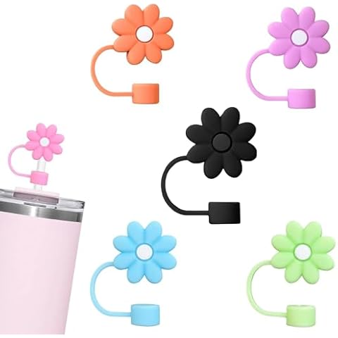 5Pcs Silicone Straw Covers Compatible with Stanley Cup 30&40oz - Reusable Straw Topper for 40 oz Tumblers and Water Bottles Cover