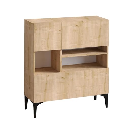 Bild: Calicosy Buffet 3 niches et 4 Portes dcor chne H125 cm - Krista fr 219,00 EUR bei amazon.de