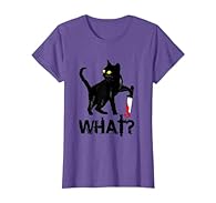 What? Cat What? Murderous Black Cat with Knife Halloween T-Shirt - Cat What Shirt Murderous Black Cat With Knife Funny Halloween T-Shirt. Lightweight, Classic fit, Double-needle sleeve and bottom hem