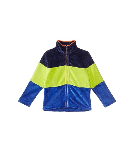 Kids Blue & Green Fleece Jacket - Main Image