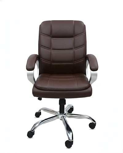 Image of activa Executive Revolving Office Chair | Ergonomic Computer Desk Chair with Cushioned Seat| Heavy Duty Steel Base, Adjustable Height & 360 Swivel Wheel| Study /Home /Offcie Visitor Chair (Star,Coffee)