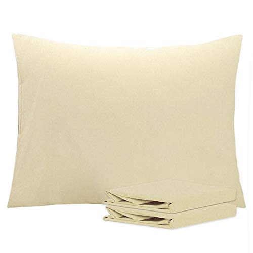 NTBAY Standard Pillowcase Set - 2 Pack Brushed Microfiber 20x26 Pillowcases - Soft, Wrinkle-Free, Fade-Resistant, Stain-Resistant, Light Taupe Pillowcases with Envelope Closure - 20x26 Inches