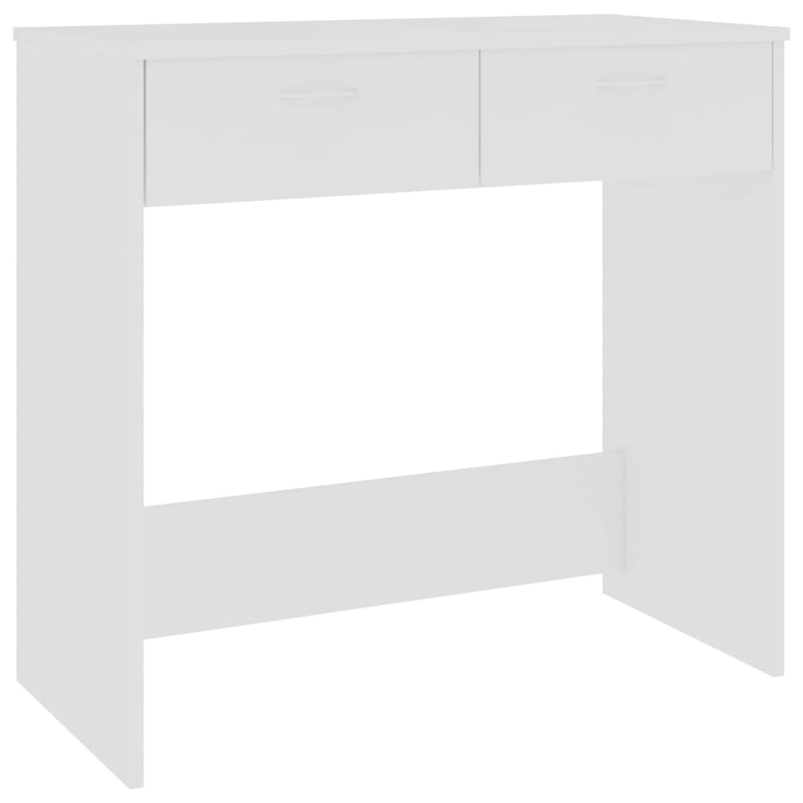 Tidyard Escritorio de Aglomerado Mesa de Escritorio Moderno con 2 Cajones Blanco 80x40x75 cm