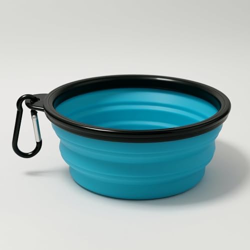 Comedouro e Bebedouro Retrátil em Silicone para Pets – Portátil com Mosquetão, 600ml – Tigela Dobráv
