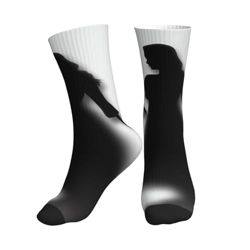 The Shadow Of Woman Silhouette - Calcetines de compresión para mujeres y hombres, para correr, ciclismo, uso diario, 1 negro., Altoa única