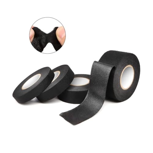 Cinta de tela autoadhesiva resistente para organizar cables negros de 25mm 4