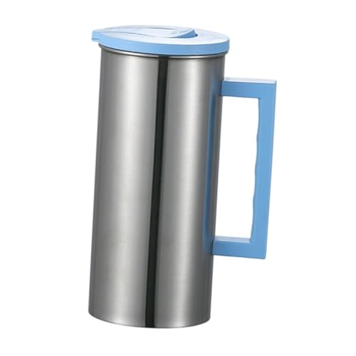 JISADER Jarra de Acero Inoxidable Carafe 1.8 L, Botella de Agua Portátil, Hervidor de Agua Fría y Caliente para La Cocina Leche Cafe, Azul