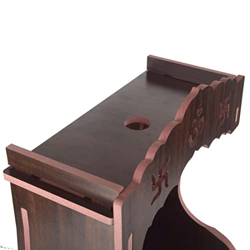 nexat MDF Wooden Temple with Door Design | Compact Mandir for Worship & Home Decoration (392)