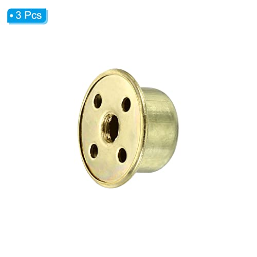 Patikil Lamp Finials Caps, 3 Pack 1/4-27 Thread Metal Hollow Tapped Light Fixture Accessories For Lamp Shade Holder Harp Top, Gold Tone #TOP2