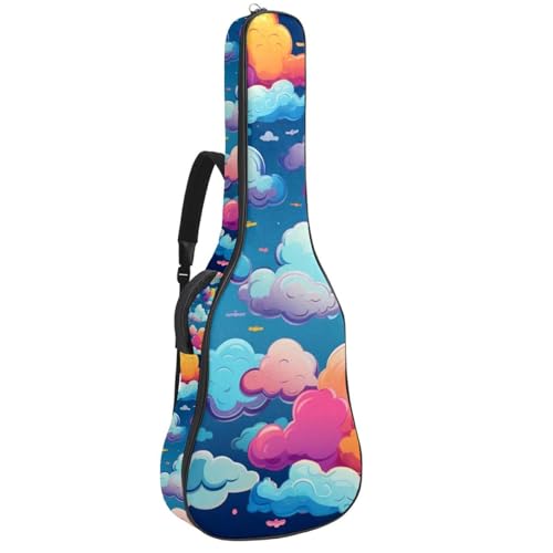 Grand sac de transport pour guitare acoustique imperméable au motif nuage