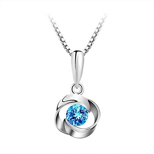 jiaquanwufeng-2022 Collares Collar topa Piedra Plata esterlina clavícula Collares Collares exquisitos Collares de Rosa para Mujeres (Conjunto de Caja de Regalo) Collares de Mujer