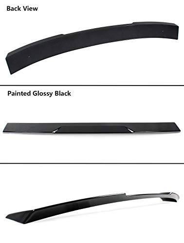 Jdm V2 Painted Glossy Black Trunk Lid Spoiler + Rear Window Roof Spoiler Compatible With 2018-2021 Honda Accord Model #TOP1
