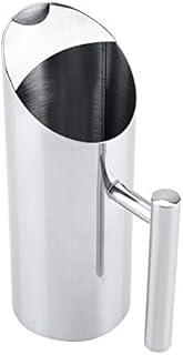 Stainless Steel Pitcher, Stainless Steel Water Jug with Ice Guard Cold Drinking Pitcher Home Hotel Serving Tool, for Iced Tea, Milk, Juice, Cold Fresh Drinks(Size : 1L)