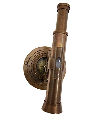 Antique Brass Nautical Alidade Telescope Compass Surveying Theodolite Marine Home/Office Table Decor Antique Survey Transit Telescope Instrument Compass #TOP6