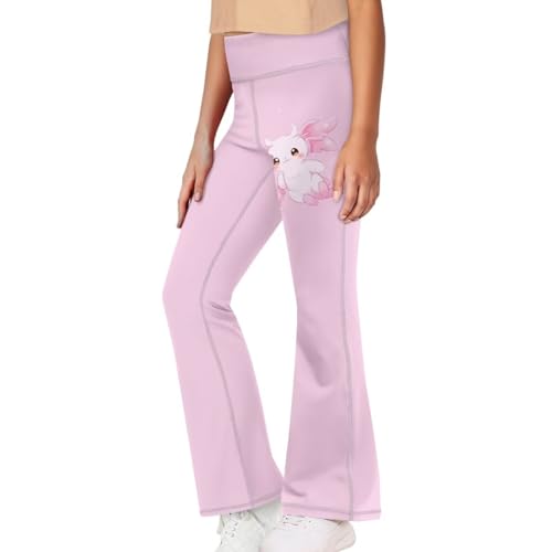 Image of Girls Leggings Floral Print High-Waisted Flared Pants 5-14 Years