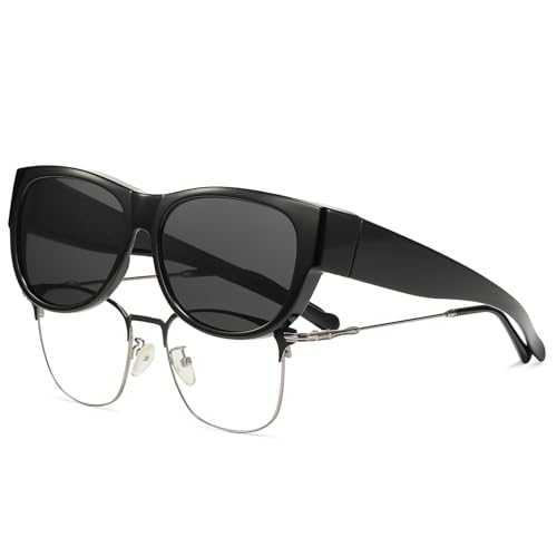 Image of HAOLOTA Sunglasses that Fit-Over Glasses Women Polarized, Trendy Cat Eye Sunglasses Wear Over Glasses, UV Protection