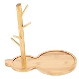 ARTSEWPLY Organizador de Joyas de Bambú Natural para Entrada Bandeja Multifuncional con Soporte Central para Llaves Anillos Pulseras y Collares Diseño Compacto para Hogar y Oficina