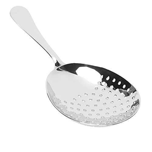 Stainless Steel Julep Strainer Skimmer Spoon for Cocktail Bar, and Easy to (Mirror Light)