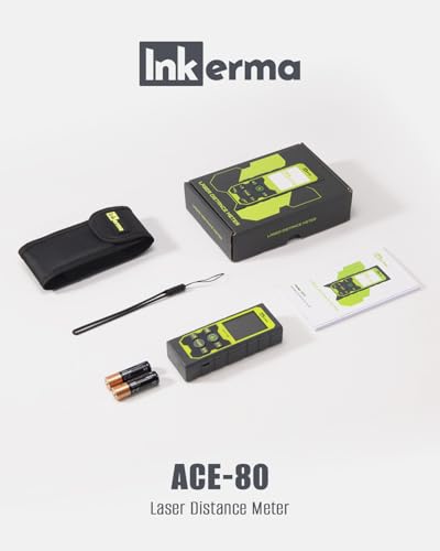 Laser Measure, Inkerma Laser Measurement Tool, 262Ft/80M Laser Distance Meter with Angle Sensor, Ft/in/M Multiple Units, Length/Area/Volume/Pythagorean Mode,Battery Included
