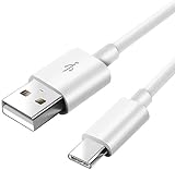 Ulinek Câble USB Type C Charge/Synchro Rapide Certifié 18W, Câble Chargeur USB C pour Samsung Galaxy S20+ Ultra Z Flip S10 S9 S8 A80 A70 A50 A40 A8 2018 A3/A5 2017, Huawei P10 P9 Mate 9, Blanc 1M