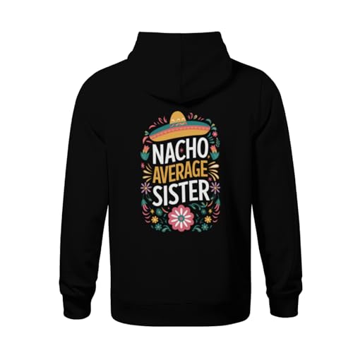 Kids Retro Funny Nacho Average Sister Cinco de mayo Mexican Boys Girls Lightweight Kangaroo Pocket Fleece Hoodies3
