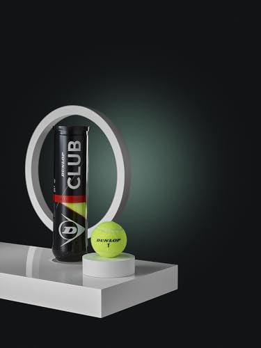 DUNLOP Tennis Ball Club All Court - for Clay Hard Court and Grass (1x4 Tin), Yellow, 4 Balls - Image 4