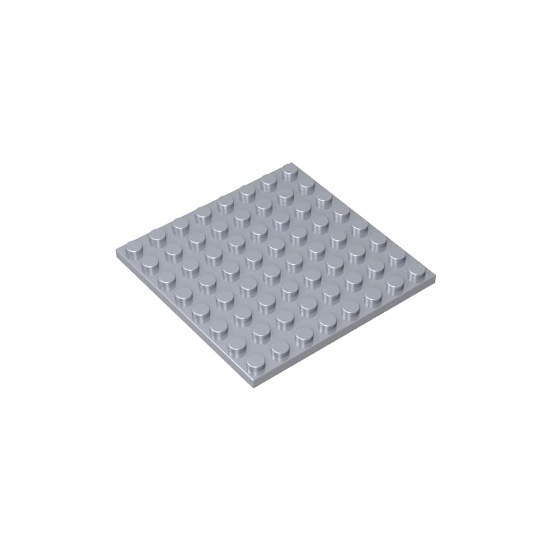 41539 Foundation Plate Plate 8x8 10 Pieces GDS-528 Compatible with Lego Building Blocks Color:Flat Silver — image 1