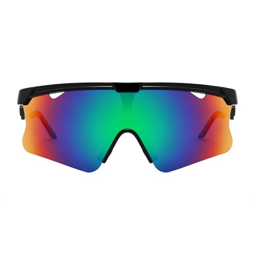 Image of FEISEDY Sunglasses for Men and Women, Polarized Large Retro Rimless Glasses TR90 Frame for Baseball, Cycling, Sports B4073