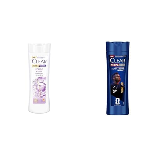 Clear Women Komple Bakım Vitamin Kompleksi Şampuan 350 ml x2 + Clear Men Şampuan Vinícius Júnior 350 ml x2