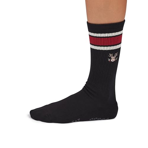 Image of TAVI Kai Crew Grip Socks for Women - Pilates Socks with Non-Slip Grips, Arch Support - Wear for Yoga, Barre, Studio Workouts
