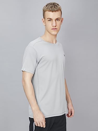 Image of TECHNOSPORT Men's Slim Fit Polyester Activewear Sports T-Shirt with Moisture-Wicking Comfort for Workout, Running & Gym