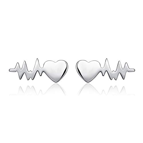 YFN Lifeline Pulse Heartbeat Earrings Sterling Silver Nurse Jewelry Gift