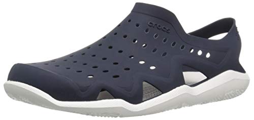 Crocs Men's Swiftwater Wave Sandal Flat, Navy/White, 11 M US