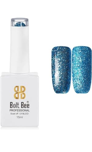 Image of BOLT BEE 15ML Gel Nail Polish 1Pc Clear Pink Glitter Nail Polish Soak Off UV LED Nail Gel Polish Nail Art Starter Manicure Salon DIY at Home, 0.5 OZ (1) (76)