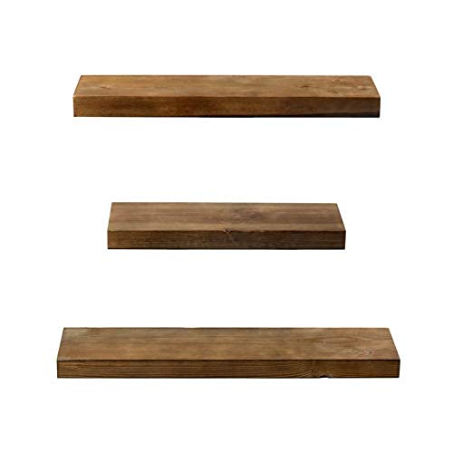 Mark One Home Goods Rustic Farmhouse 3 Tier Floating Wood Shelf - Floating Wall Shelves (Set Of 3), Hardware And Fasteners Included (White Oak, 3 Tier) #TOP5