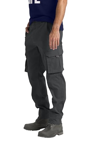 Mens Cargo Pant 100% Cotton Slim-Fit Relaxed Tactical Hiking Heavy Duty Workwear 6 Pockets Outdoor Cargo Works Pants 32W-44W3
