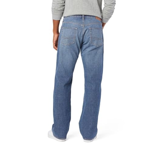 Levi Strauss Signature Gold Men's Relaxed Fit Flex Jeans, Hazy Horizon-Stretch Waistband, 34Wx32L