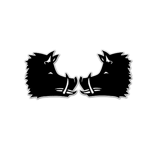 Wildschwein 2er Set Keile Wild Sau Kopf Jäger Förster Aufkleber je 5x4,5#A5769