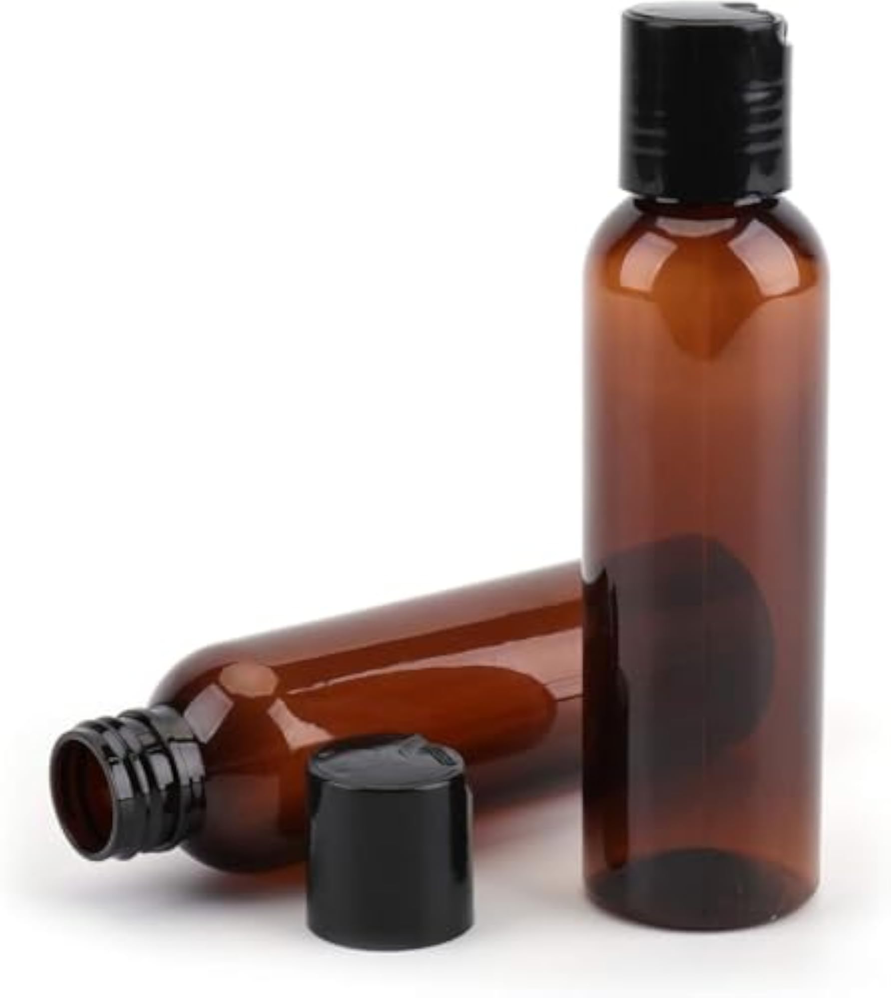 6pcs 50ml Amber Empty Plastic Bottles