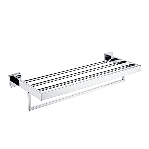 Porte-serviettes mural en acier poli double barre luxe pour salle de bain