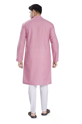 Image of DIVISIVE Men's Thread Embroidered Cotton Only Slim Fit Kurta