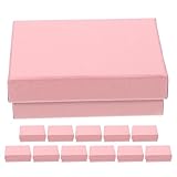 STOBAZA 12 Cajas Pequeñas para Joyería Rosa con Esponja, Cajas de Embalaje para Pendientes, Collares y Pulseras, Tamaño 8x5x3 Cm, Organizador Portátil para Regalos y Almacenamiento Diario