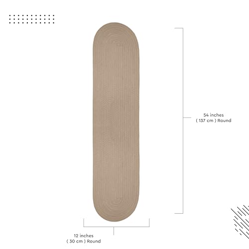 Image of Encasa XO Table Runner for 4 Seater | Handmade Ribbed Style Cotton | 30x137 cm | Beige | for Dining & Center Table