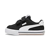 PUMA Suede Classic 2-Strap Sneaker , Black/White, 9 M US Toddler
