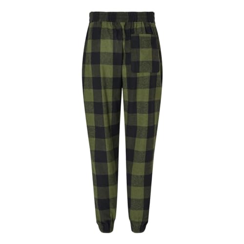 Burnside Mens Flannel Jogger, XS, Army-Black, X-Small2