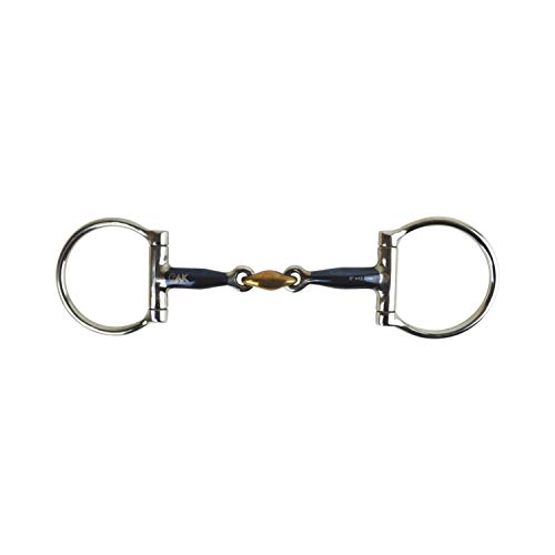 AK Sweat Iron D-Ring Double Jointed Lozenge mit Copper Joint Horse Riding Bits AKRS-102604 (Blau/Silber, 5.75'')