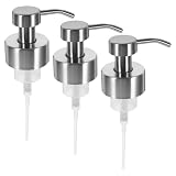Angoily 3 Stück Edelstahl Seifenspender Pumpenkopf 44mm Gewinde Ersatzpumpe für Lotion Shampoo Seifenpumpen Badezimmer Küche