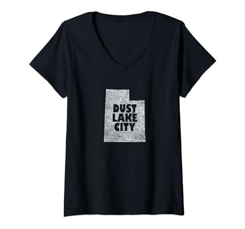 Mujer Funny Dust Lake City SLC Utah Design Camiseta Cuello V