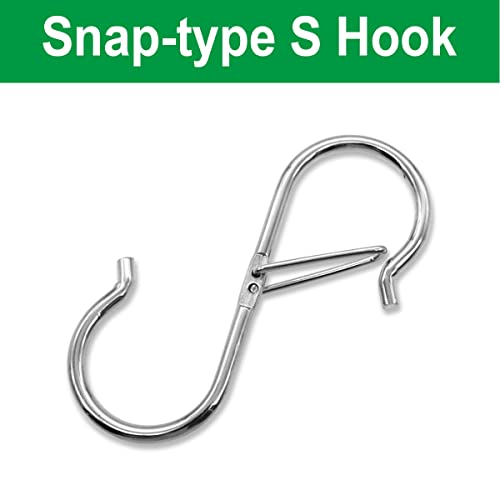 Seamaka 12 Pcs 3.5 Inch Silver S Hooks,Heavy Duty S Shaped Hooks For Hanging Rust-Proof S Hooks With Safety Buckle Design For Hanging Plants Coffee Cups Pots And Pans Clothes Bags In Kitchen Bathroom #TOP3